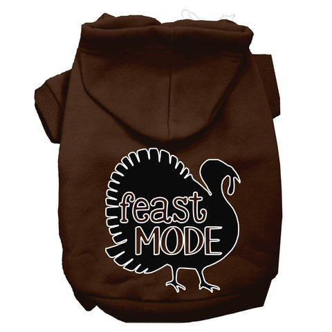 Feast Mode Screen Print Dog Hoodie Brown S