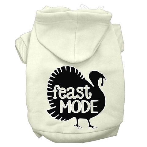 Feast Mode Screen Print Dog Hoodie Cream Xs