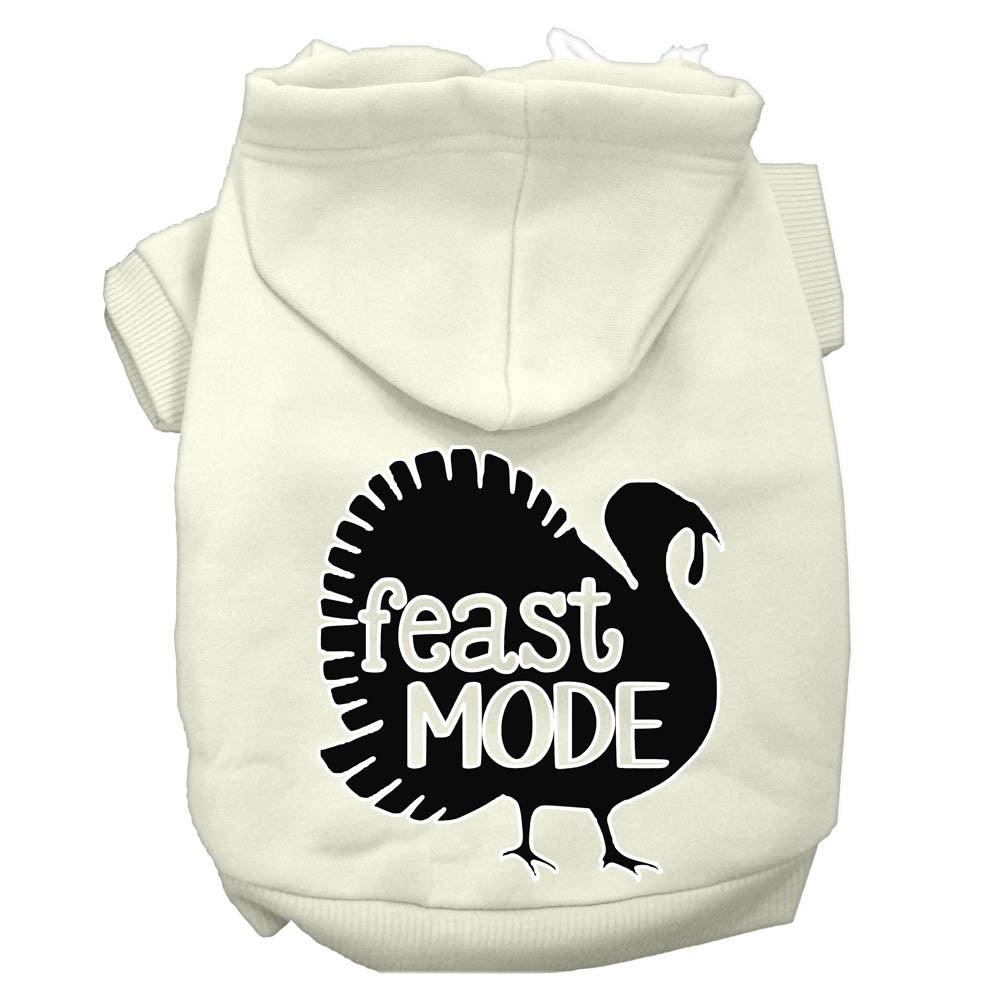 Feast Mode Screen Print Dog Hoodie Cream Xxl