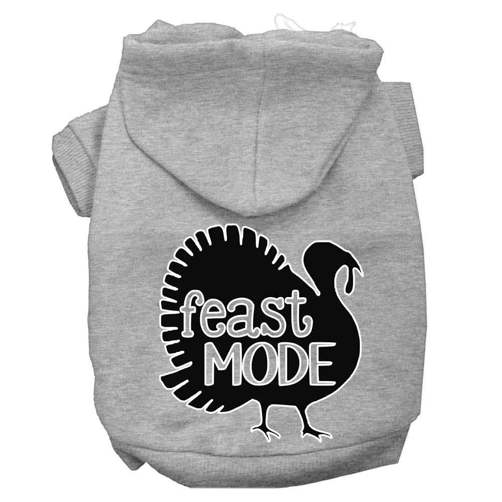 Feast Mode Screen Print Dog Hoodie Grey Xl