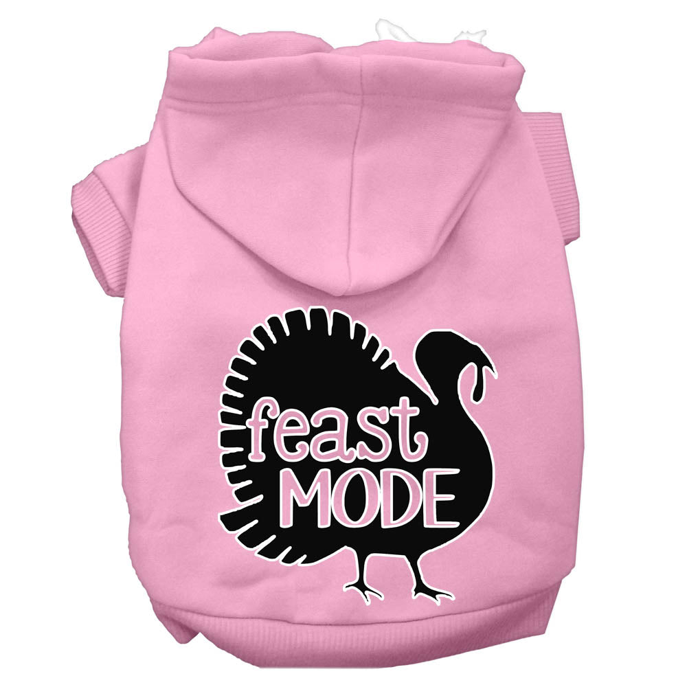 Feast Mode Screen Print Dog Hoodie Light Pink Xl