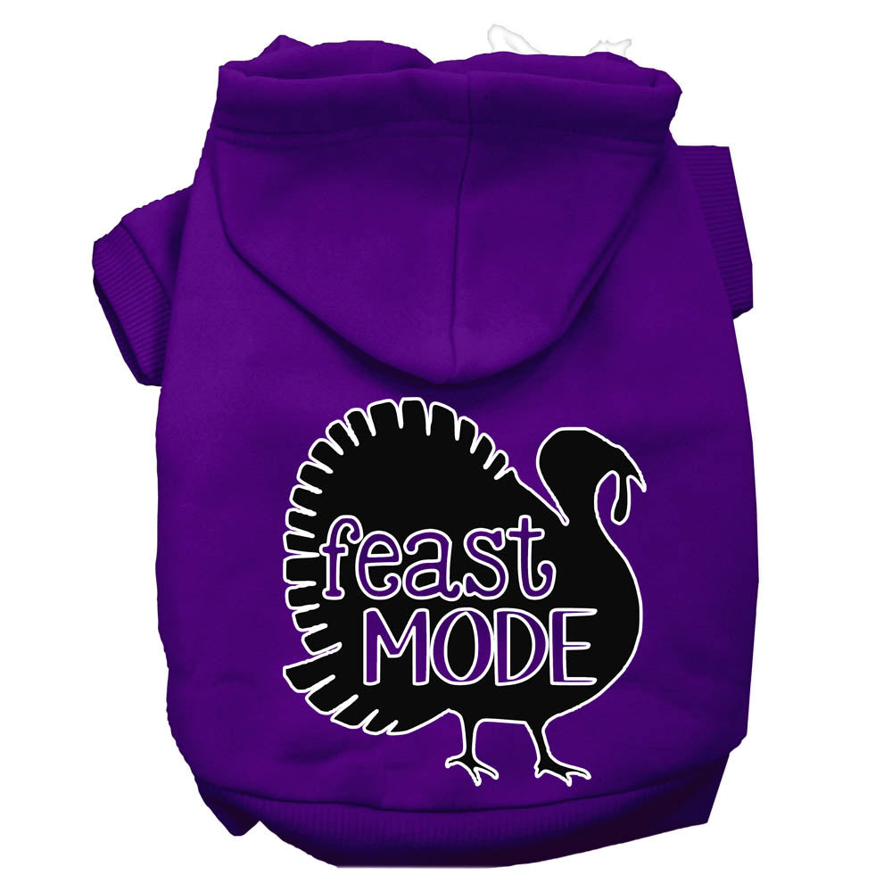 Feast Mode Screen Print Dog Hoodie Purple Xs