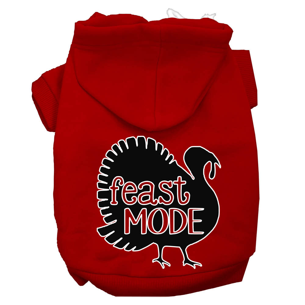 Feast Mode Screen Print Dog Hoodie Red Xs