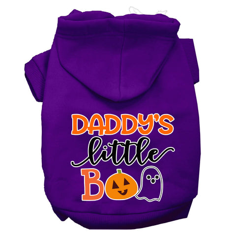 Daddy's Little Boo Screen Print Dog Hoodie Purple L