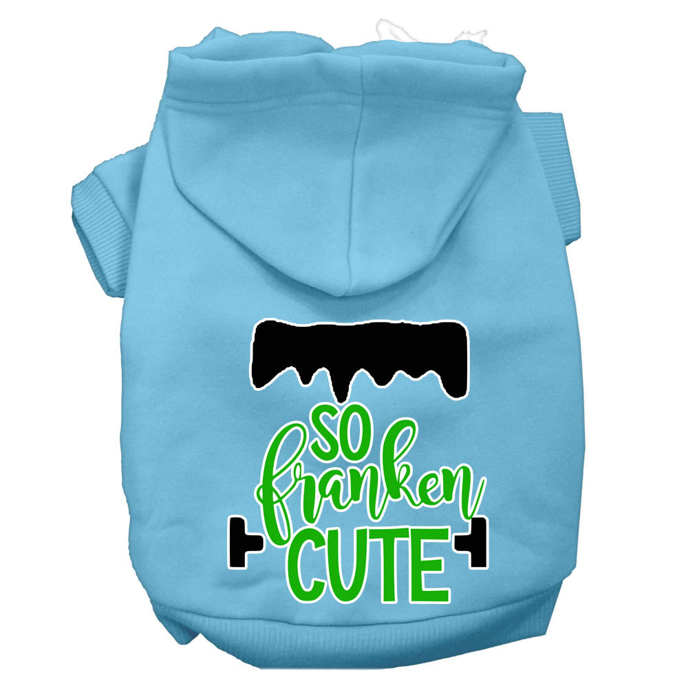 So Franken Cute Screen Print Dog Hoodie Baby Blue S