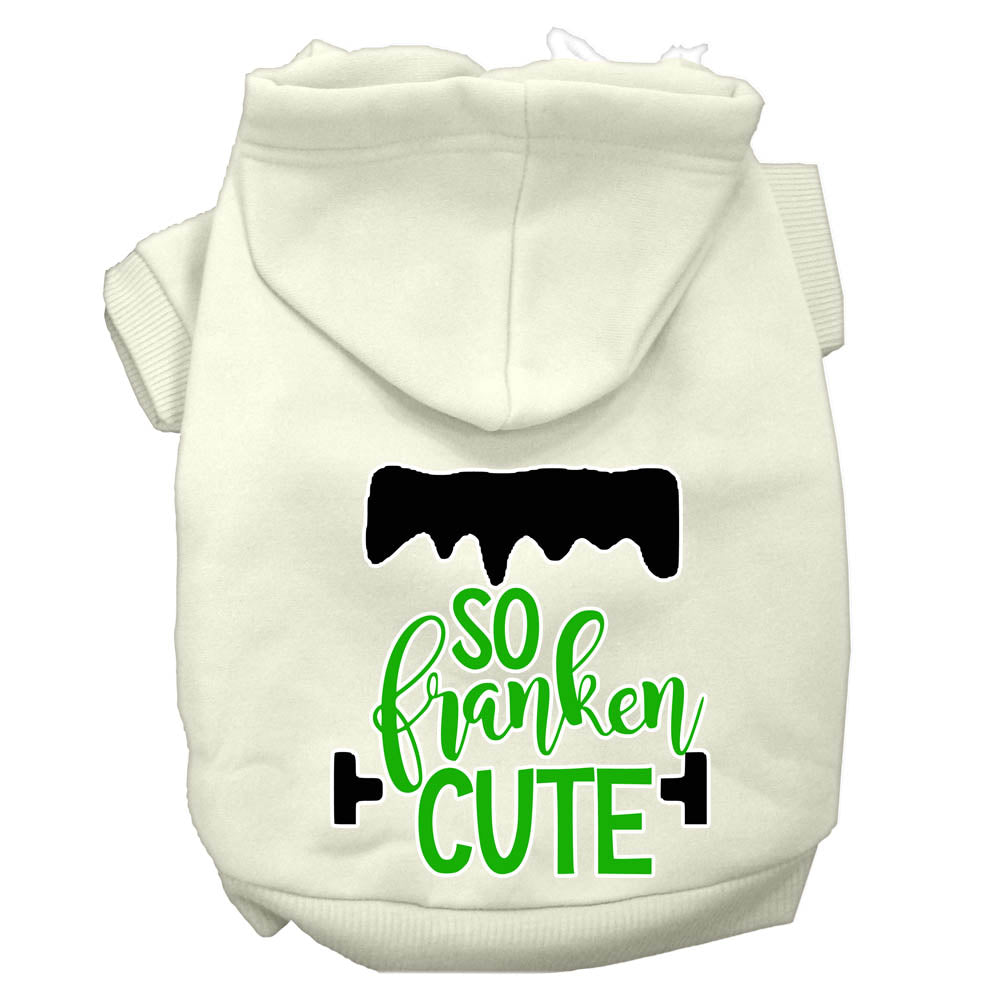 So Franken Cute Screen Print Dog Hoodie Cream M