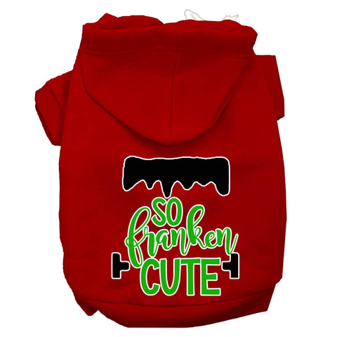 So Franken Cute Screen Print Dog Hoodie Red S