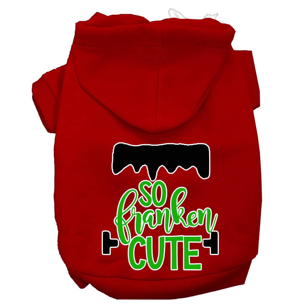 So Franken Cute Screen Print Dog Hoodie Red Xl