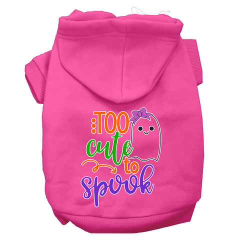 Too Cute To Spook-girly Ghost Screen Print Dog Hoodie Bright Pink M