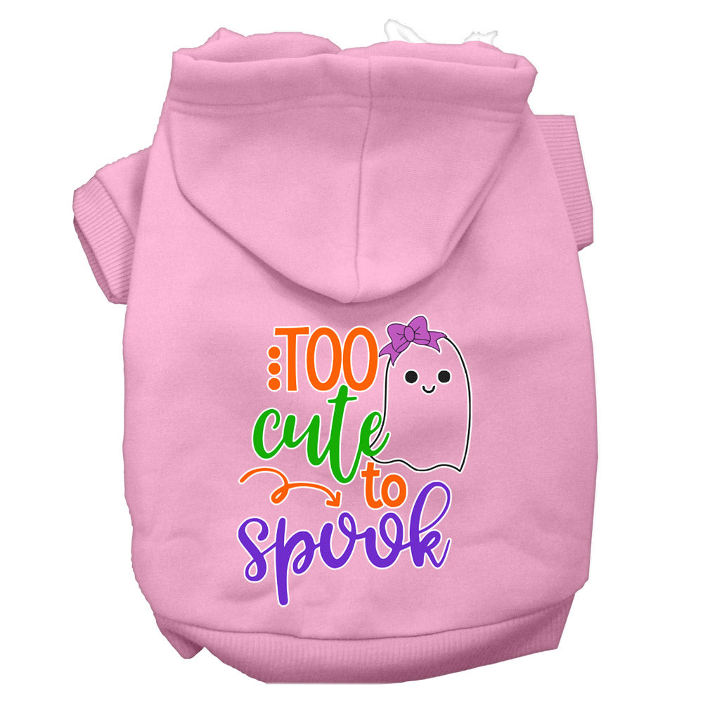 Too Cute To Spook-girly Ghost Screen Print Dog Hoodie Light Pink S