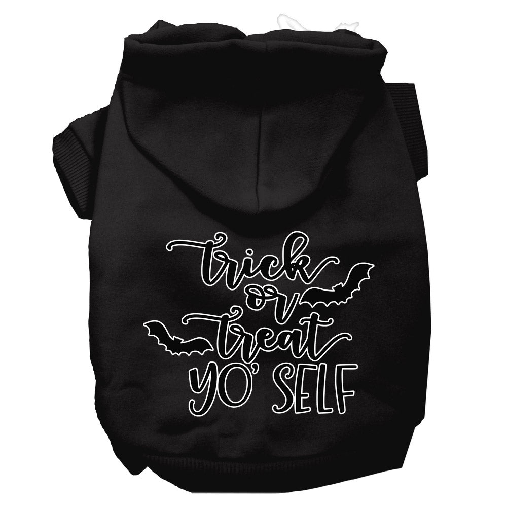 Trick Or Treat Yo' Self Screen Print Dog Hoodie Black L