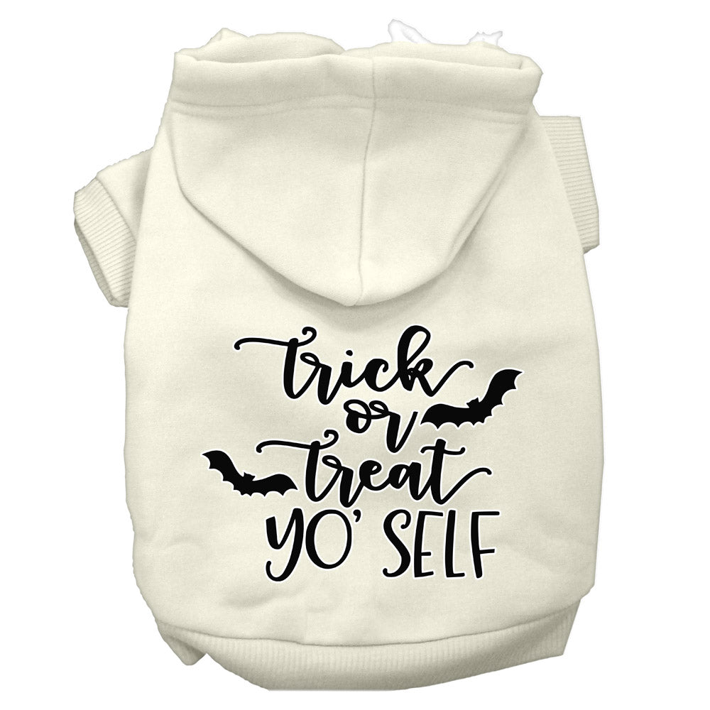 Trick Or Treat Yo' Self Screen Print Dog Hoodie Cream M