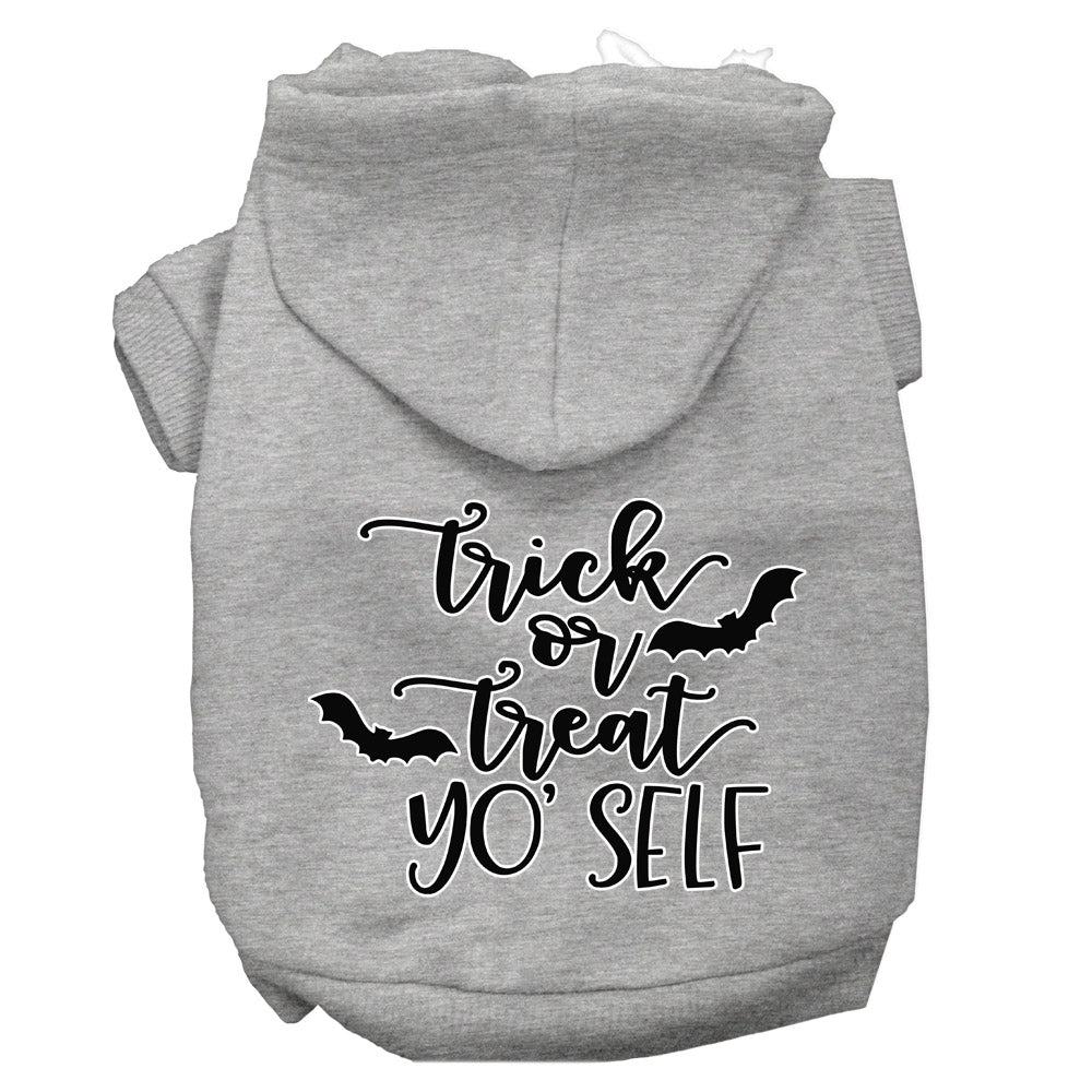 Trick Or Treat Yo' Self Screen Print Dog Hoodie Grey L