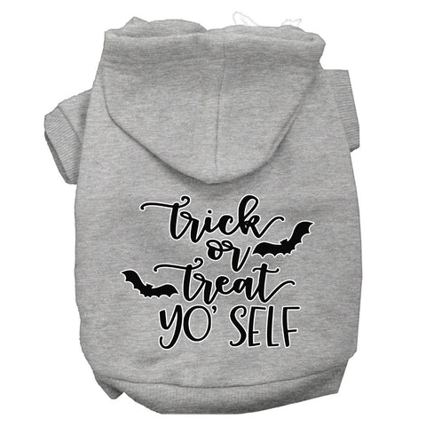 Trick Or Treat Yo' Self Screen Print Dog Hoodie Grey Xl