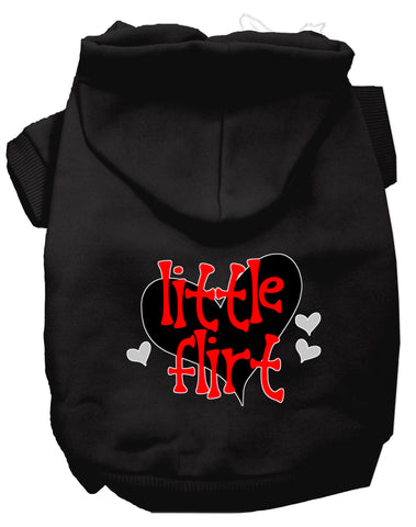 Little Flirt Screen Print Dog Hoodie Black Xl