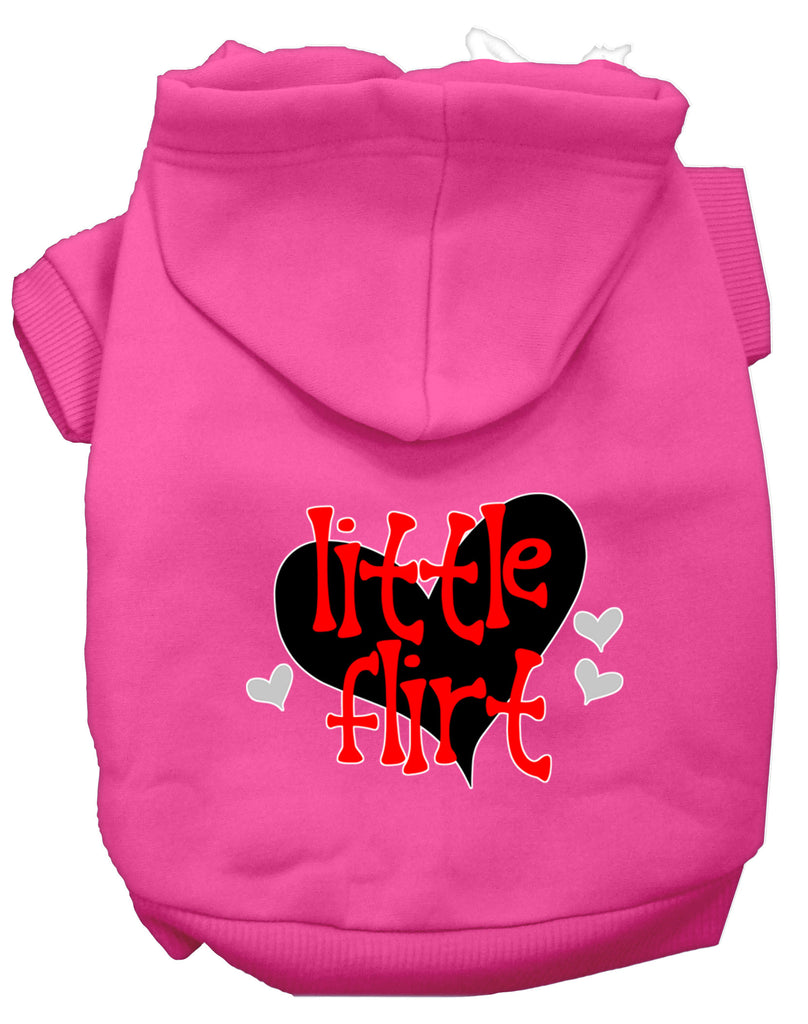 Little Flirt Screen Print Dog Hoodie Bright Pink Xl