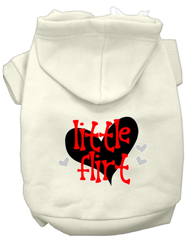 Little Flirt Screen Print Dog Hoodie Cream M