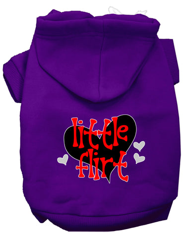 Little Flirt Screen Print Dog Hoodie Purple Xs