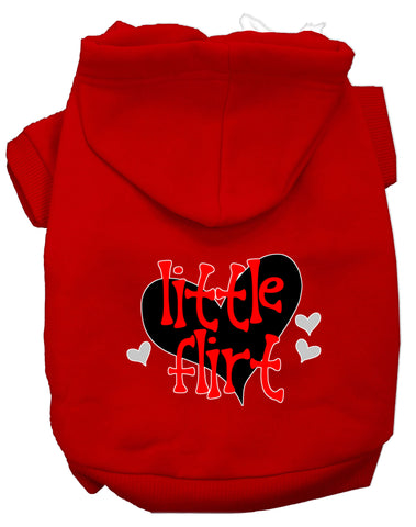 Little Flirt Screen Print Dog Hoodie Red L