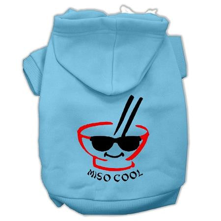 Miso Cool Screen Print Pet Hoodies Baby Blue Size Lg (14)