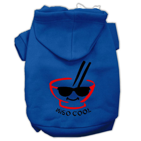 Miso Cool Screen Print Pet Hoodies Blue Size Lg (14)