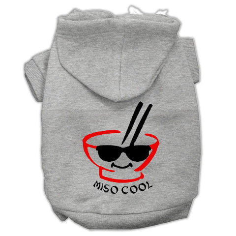 Miso Cool Screen Print Pet Hoodies Grey Size Lg (14)