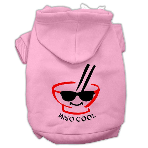 Miso Cool Screen Print Pet Hoodies Pink Size Lg (14)