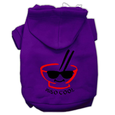 Miso Cool Screen Print Pet Hoodies Purple Size Lg (14)