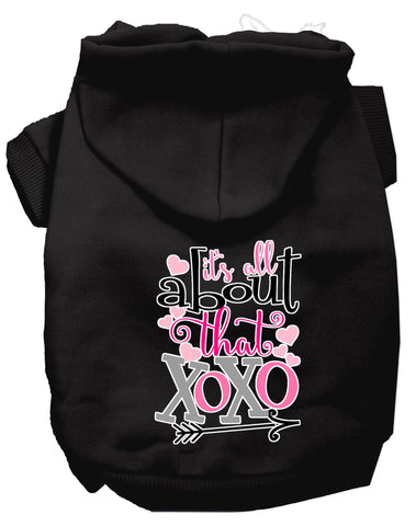 All About That Xoxo Screen Print Dog Hoodie Black L