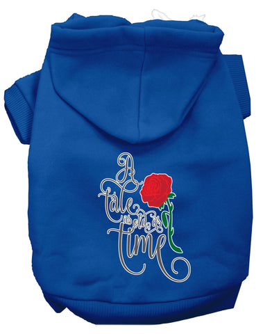 Timeless Tale Screen Print Dog Hoodie Blue Xs