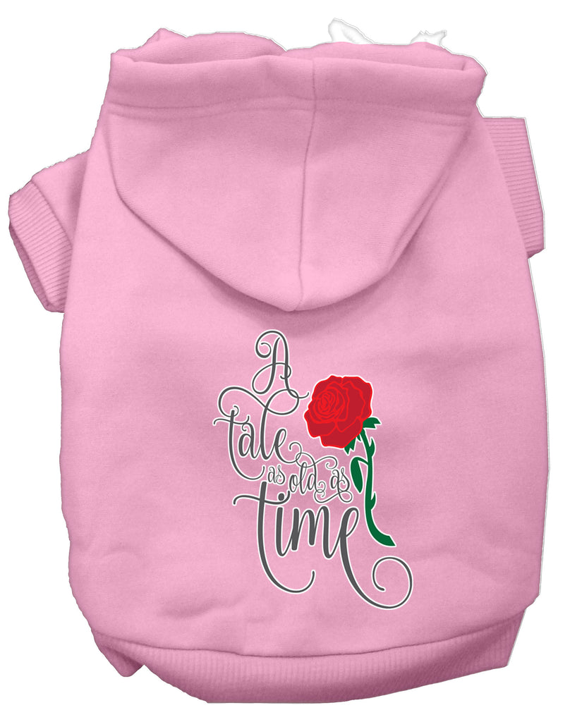 Timeless Tale Screen Print Dog Hoodie Light Pink Xs