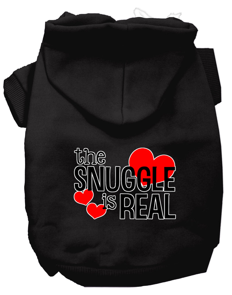 The Snuggle Is Real Screen Print Dog Hoodie Black M