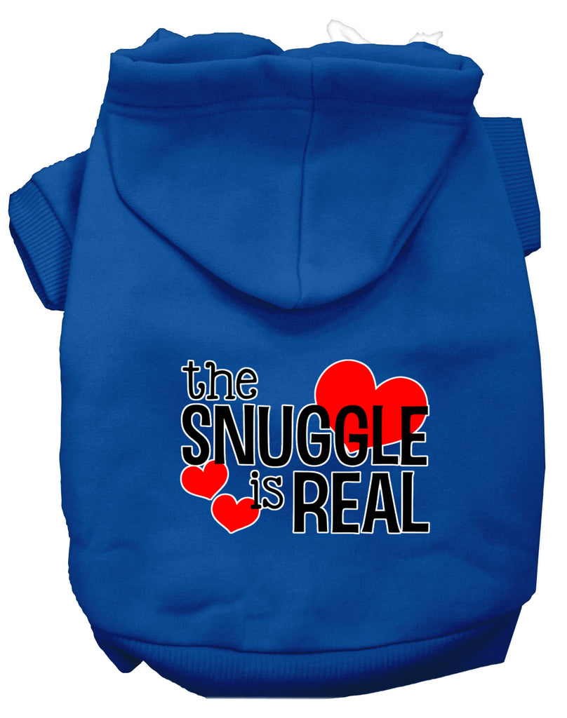 The Snuggle Is Real Screen Print Dog Hoodie Blue L