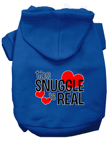 The Snuggle Is Real Screen Print Dog Hoodie Blue S