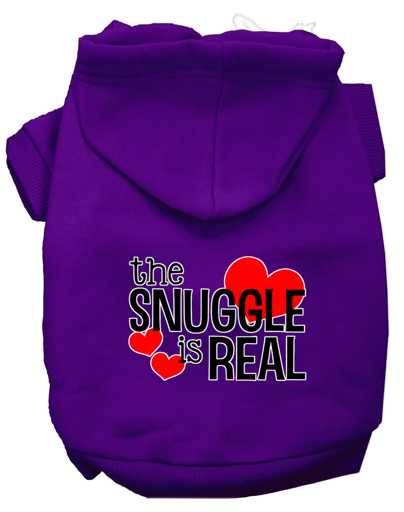 The Snuggle Is Real Screen Print Dog Hoodie Purple M