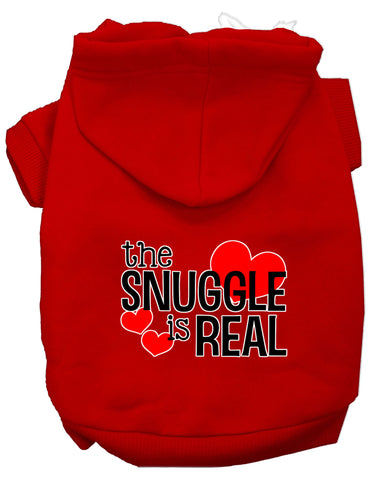 The Snuggle Is Real Screen Print Dog Hoodie Red L