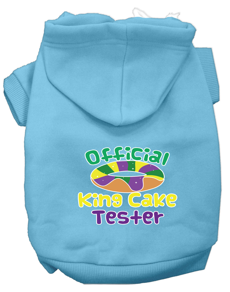 King Cake Taster Screen Print Mardi Gras Dog Hoodie Baby Blue M