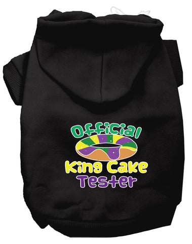 King Cake Taster Screen Print Mardi Gras Dog Hoodie Black M