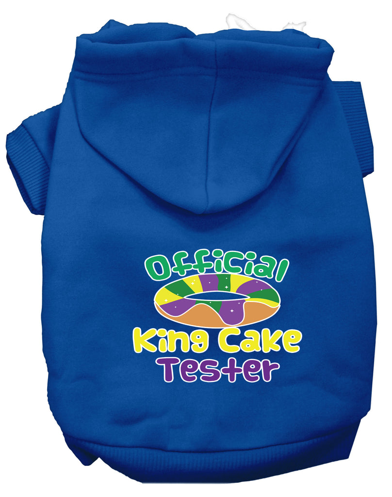 King Cake Taster Screen Print Mardi Gras Dog Hoodie Blue L