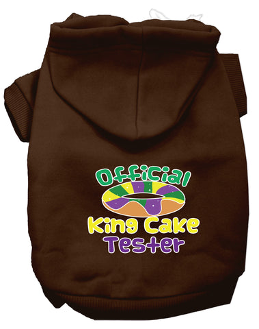 King Cake Taster Screen Print Mardi Gras Dog Hoodie Brown M