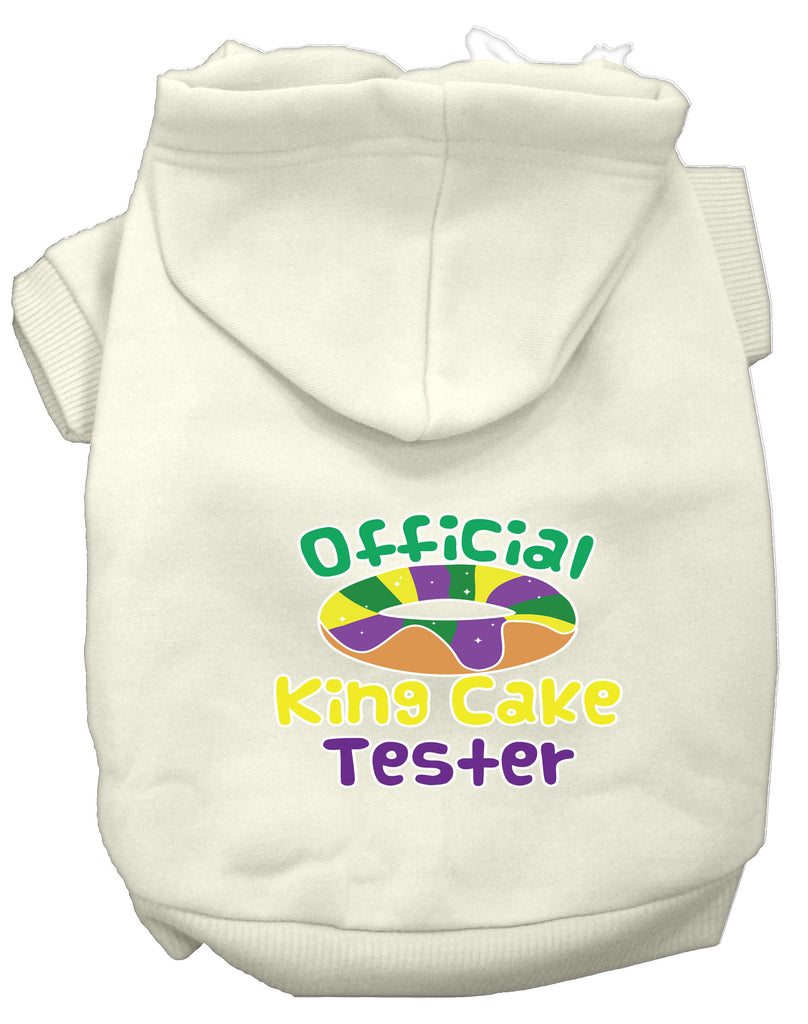 King Cake Taster Screen Print Mardi Gras Dog Hoodie Cream L