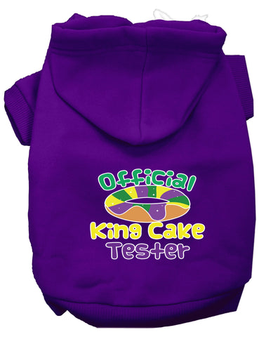 King Cake Taster Screen Print Mardi Gras Dog Hoodie Purple Xxxl