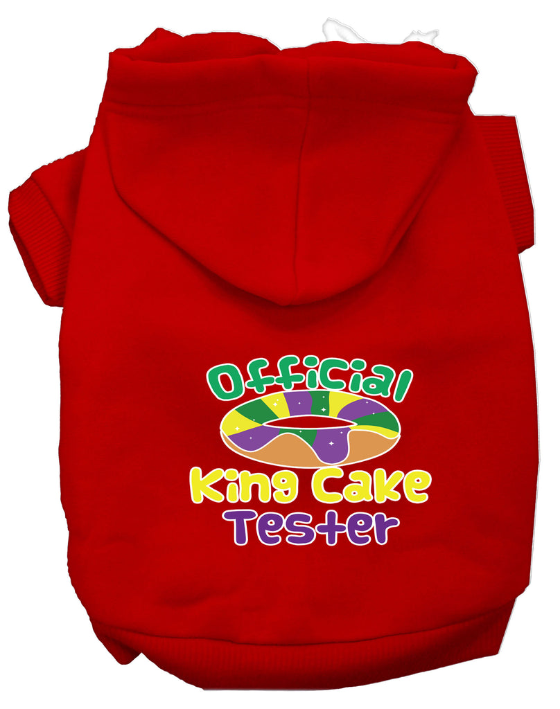 King Cake Taster Screen Print Mardi Gras Dog Hoodie Red L