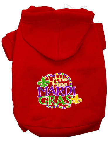 Miss Mardi Gras Screen Print Mardi Gras Dog Hoodie Red M