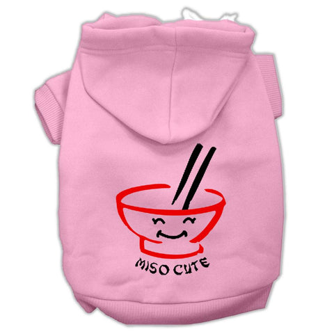 Miso Cute Screen Print Pet Hoodies Pink Size Sm (10)