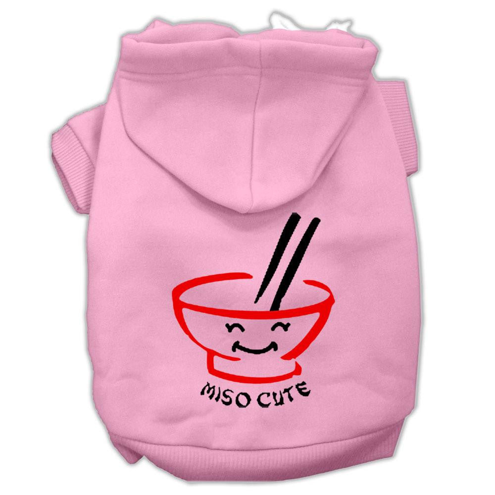 Miso Cute Screen Print Pet Hoodies Pink Size XL (16)