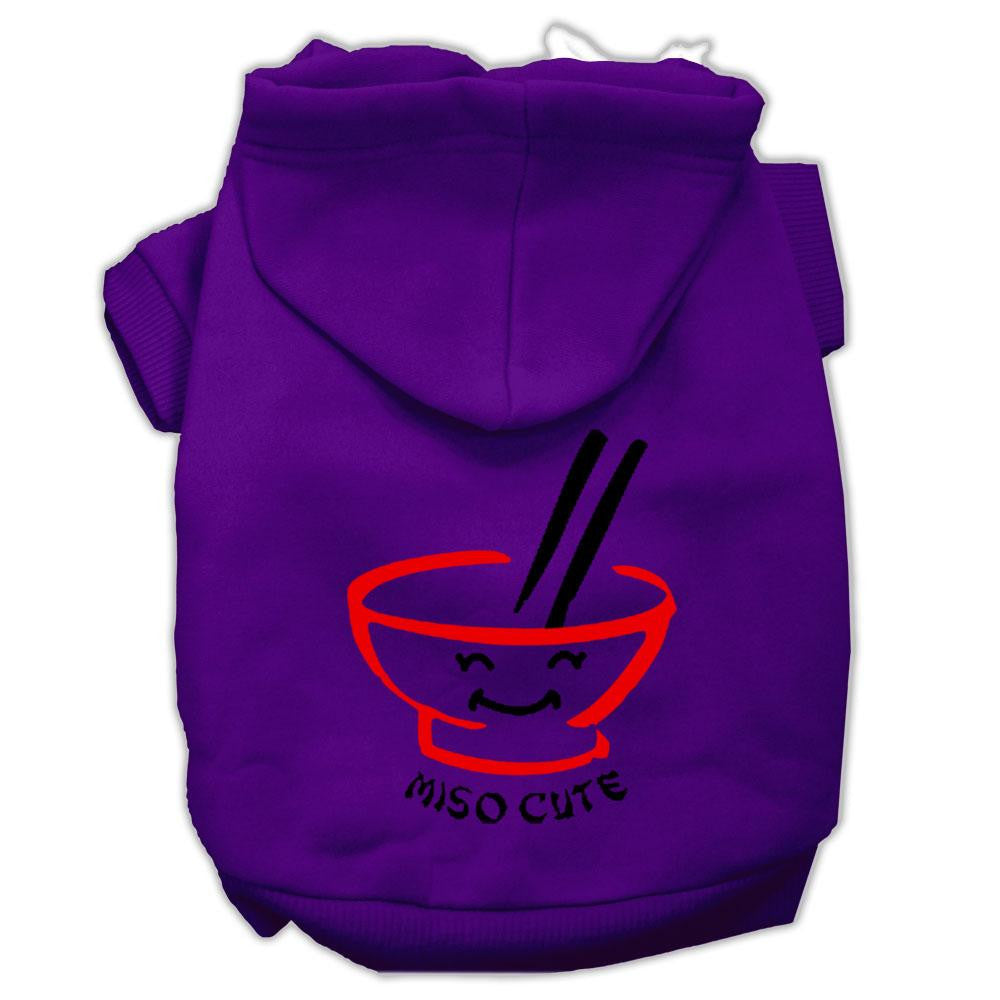 Miso Cute Screen Print Pet Hoodies Purple Size XS (8)