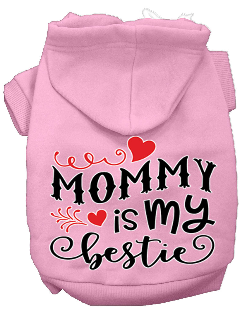 Mommy Is My Bestie Screen Print Dog Hoodie Light Pink Xxl