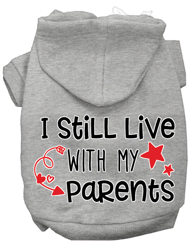 Still Live With My Parents Screen Print Dog Hoodie Grey M