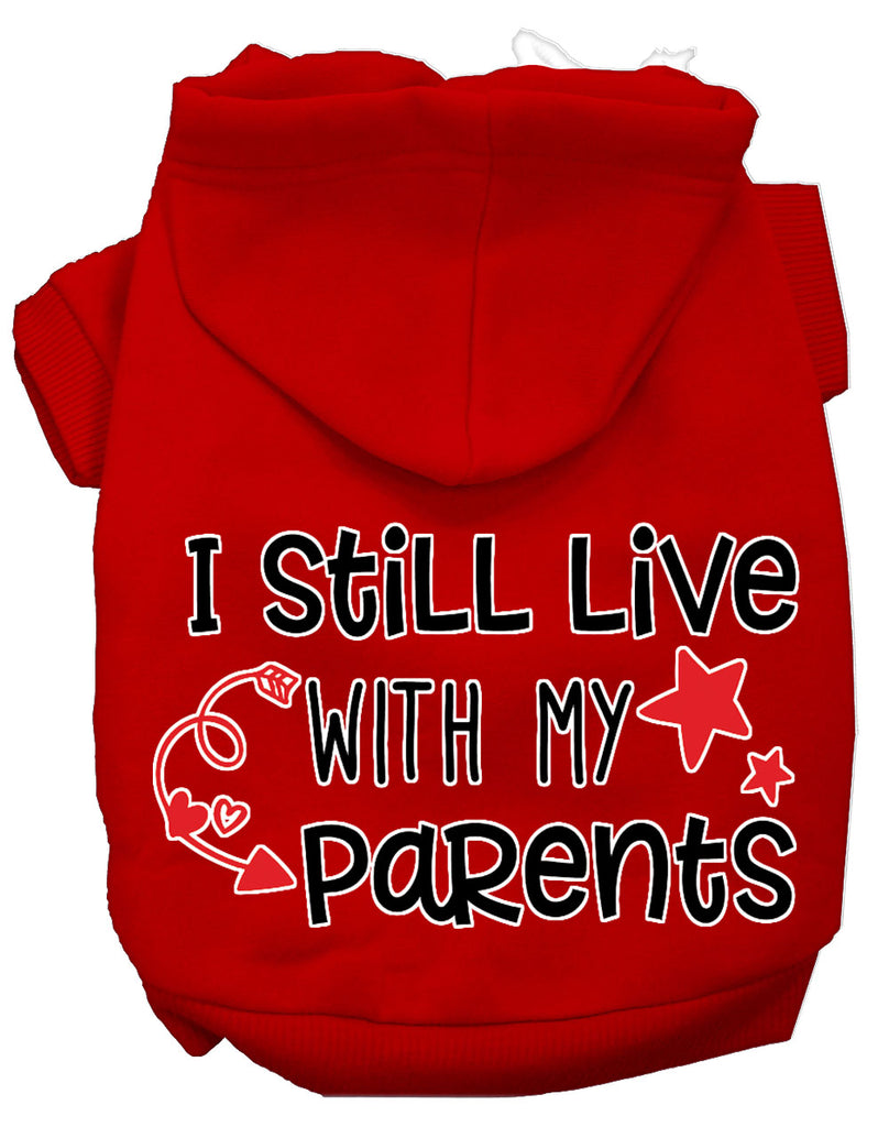 Still Live With My Parents Screen Print Dog Hoodie Red M